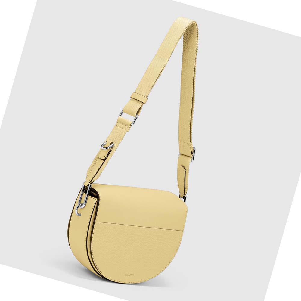 Women's Ecco Textureblock Saddle Handbag Yellow | SG 341PJJ